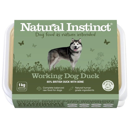 Natural Instinct Working Dog Duck 1kg - Forest Pet Supplies
