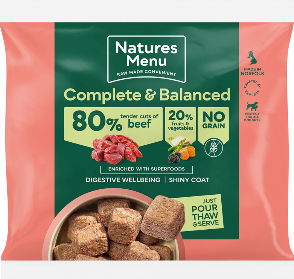 Natures Menu 80/20 Beef With Superfoods Nuggets 1kg