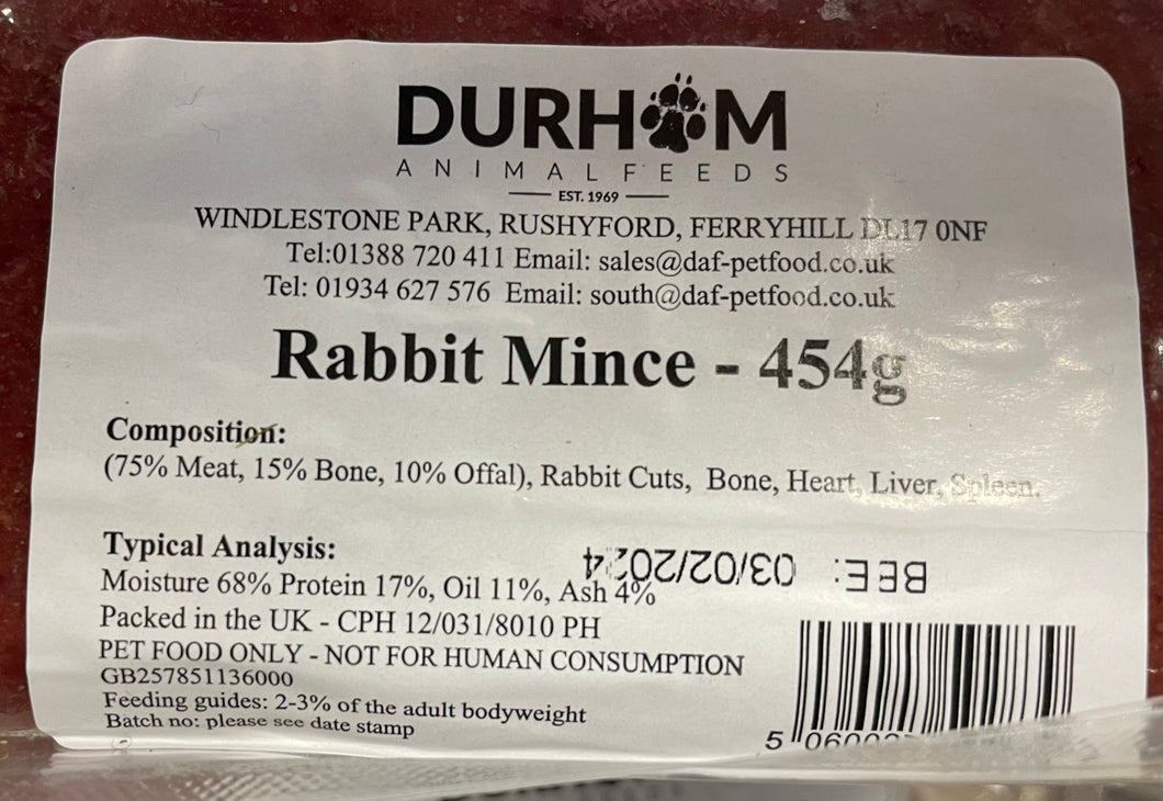 Durham Minced Rabbit 454g